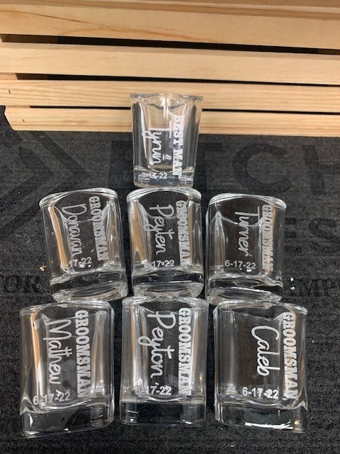 Personalized Engraved Shot Glass Square