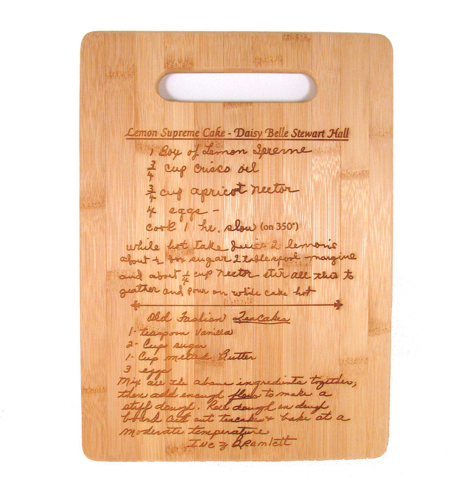 Heirloom Recipe Engraved or Etched Cutting Boards