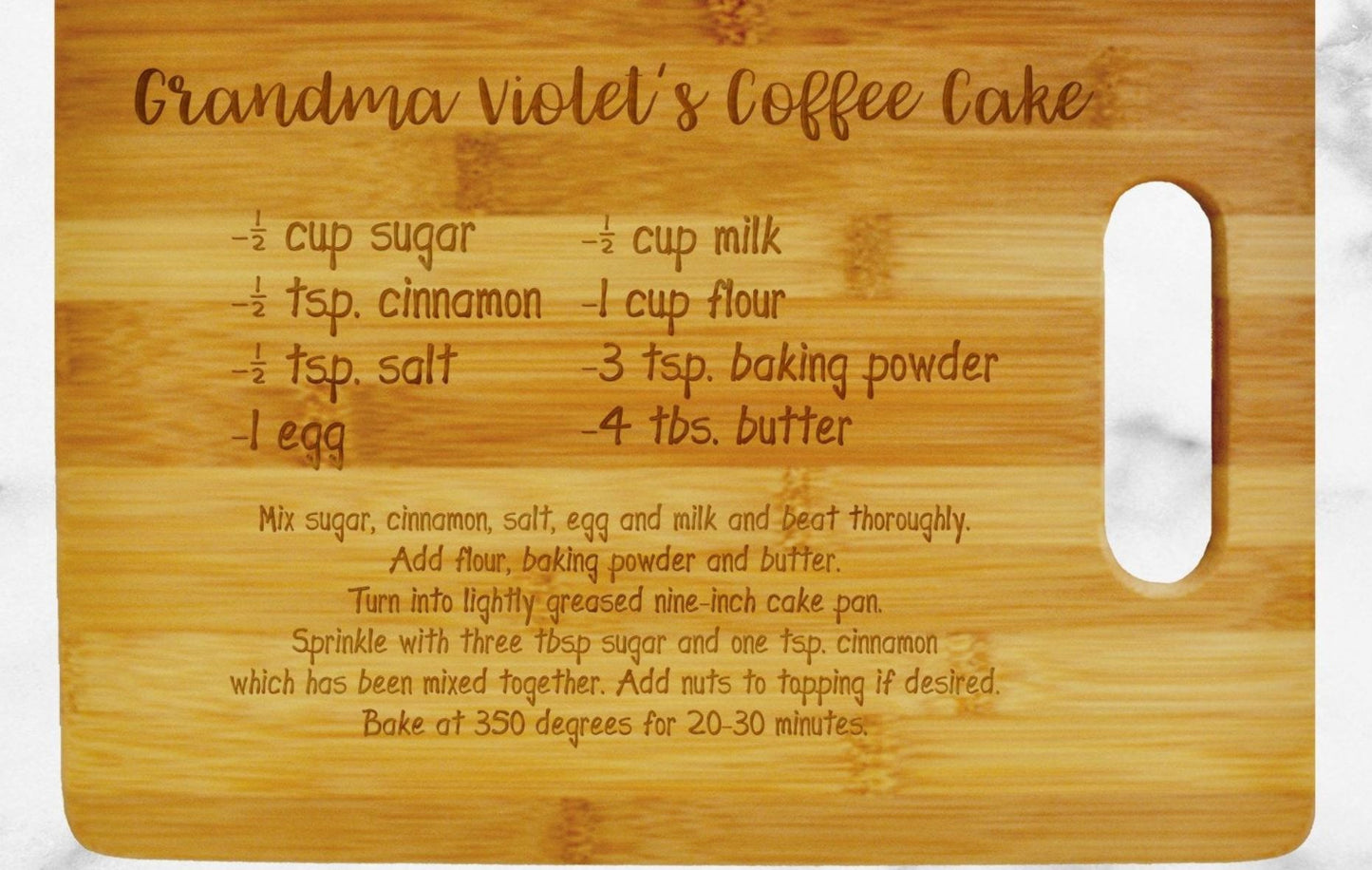 Heirloom Recipe Engraved or Etched Cutting Boards