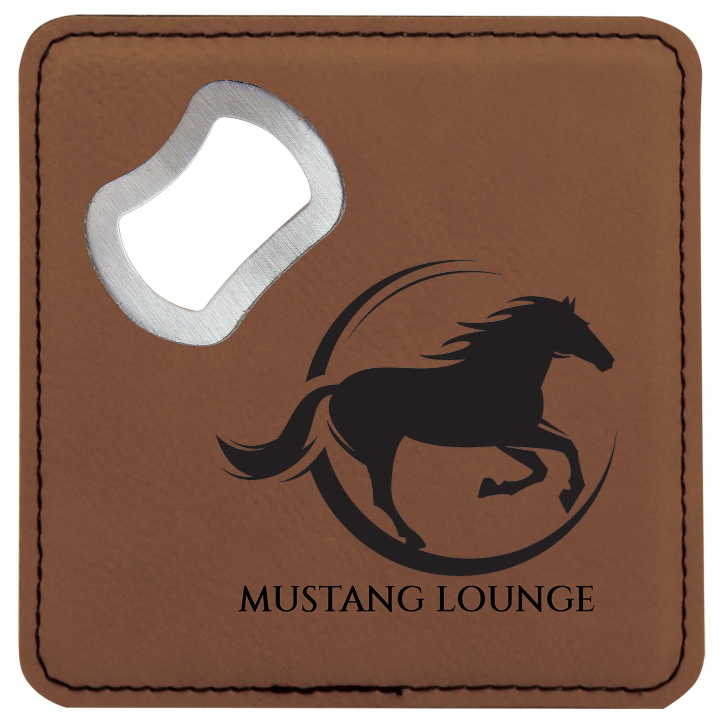 Personalized Leatherette Bottle Opener Coaster