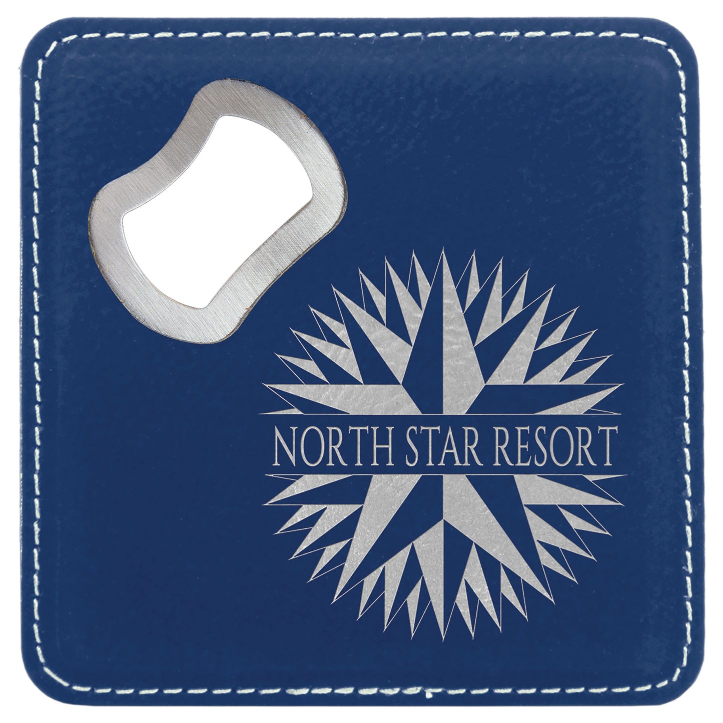 Personalized Leatherette Bottle Opener Coaster