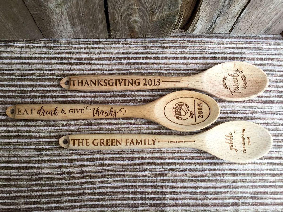 Personalized 12" Engraved Wooden Spoon