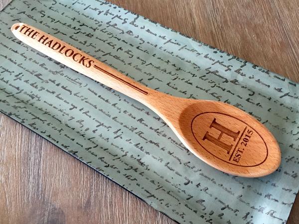 Personalized 12" Engraved Wooden Spoon