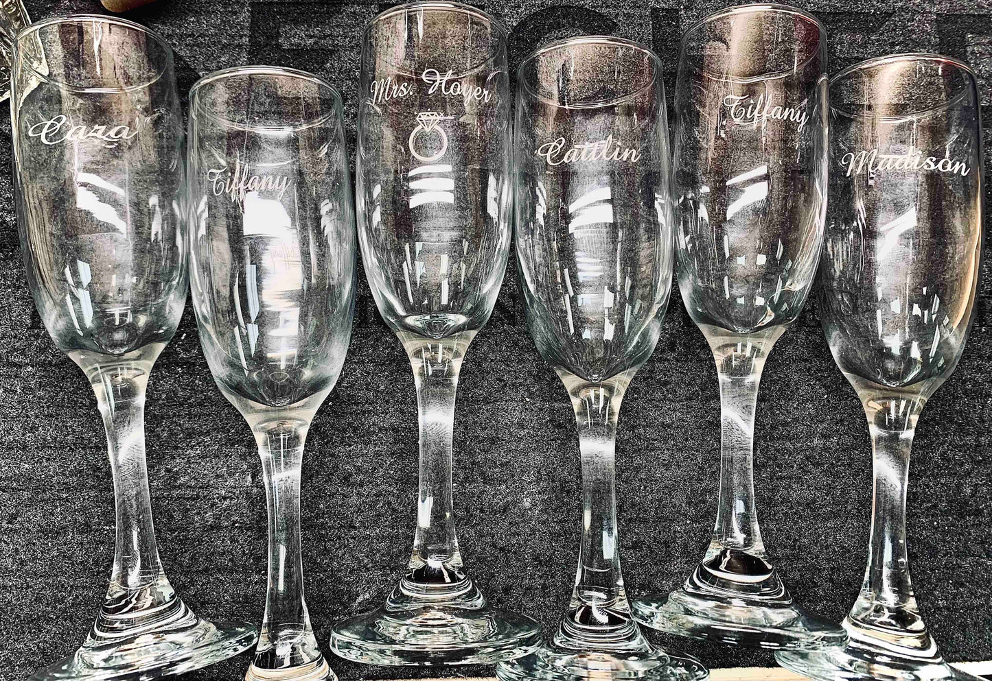 Custom Engraved Champagne Flutes