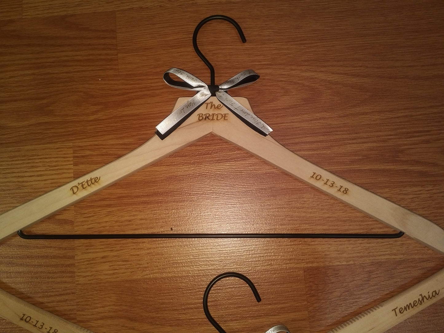 Bridal Party Personalized Engraved Wooden Hangers